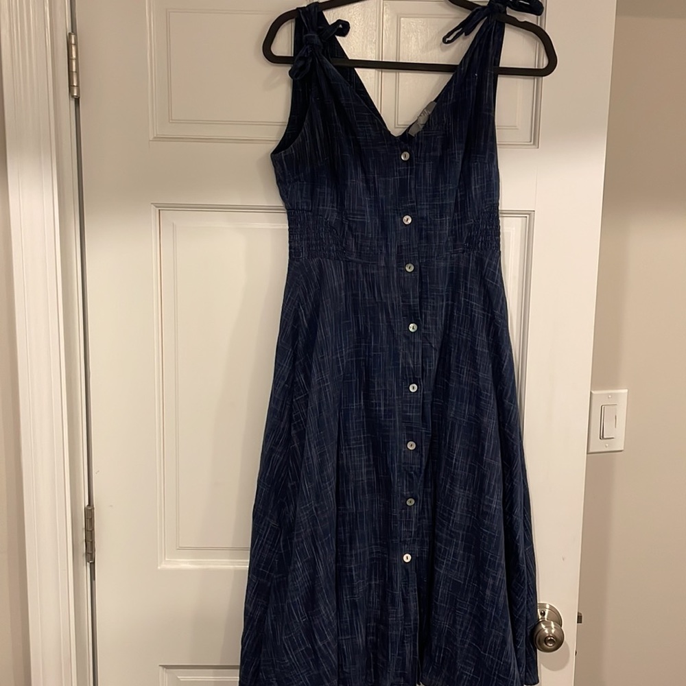 Blue Midi A line dress Sz Small